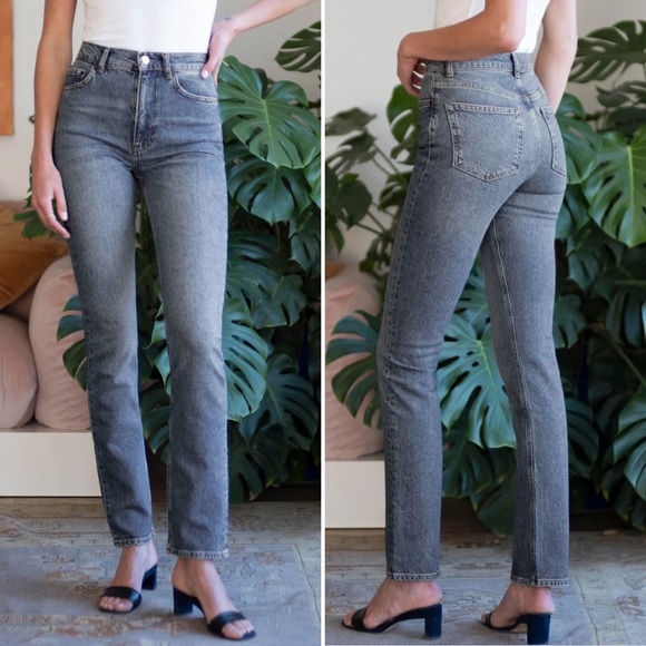 Reformation Denim - Reformation Liza High Rise Straight Jeans in Palermo